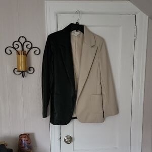 Two-Tone Black and Cream Blazer